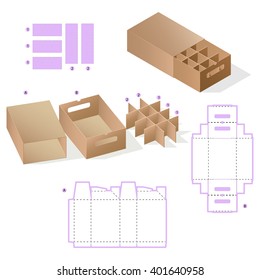 Custom Rectangle Protective Box design, Caring die-stamping Template, Folding  Instructions, Portable Container