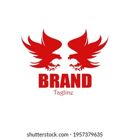 custom red eagle logo design