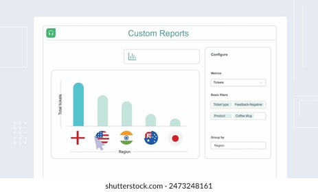 Custom relationship management dashboard ui design template vector. Suitable designing application for android and IOS. Clean style app mobile