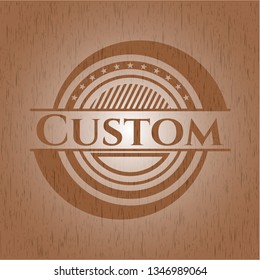 Custom retro style wood emblem