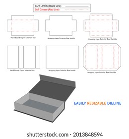 Caja rígida personalizada, plancha de línea magnética rígida de cajas de lujo y caja 3D