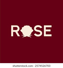 Custom Rose Flower Typeface Logo Design