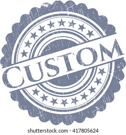 Custom rubber seal with grunge texture