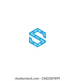 Custom S tech logo design for tech company 