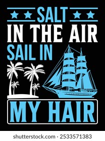 Custom Sailing T-Shirt Design Eps File