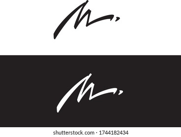 Custom script initial "M", perfect for using as a personal word mark, monogram, logo etc.