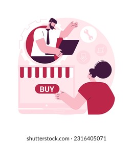 Custom service abstract concept vector illustration. Consumer making purchase, website live chat, user experience, retail ecommerce, online shopping, product and service abstract metaphor.