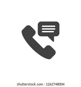 Custom service phone talk vector icon. filled flat sign for mobile concept and web design. Telephone receiver simple solid icon. Symbol, logo illustration. Pixel perfect vector graphics