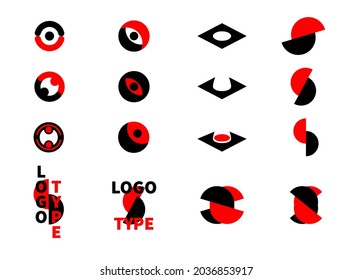 Custom set of Black and Red Graphic Logotypes