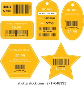 Ícone de código de barras de adesivos personalizados com design de etiqueta de preço