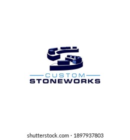 Custom Stoneworks Logo Design Vector