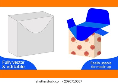Custom straight tuck end box packaging dieline template and 3d box design vector file