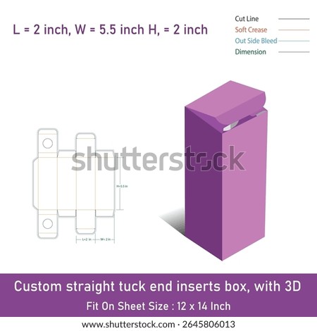 Custom straight tuck end inserts box, with 3D
