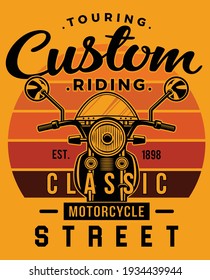 Custom Street, Vector Motorcycles Illustration Graphic Design For Print