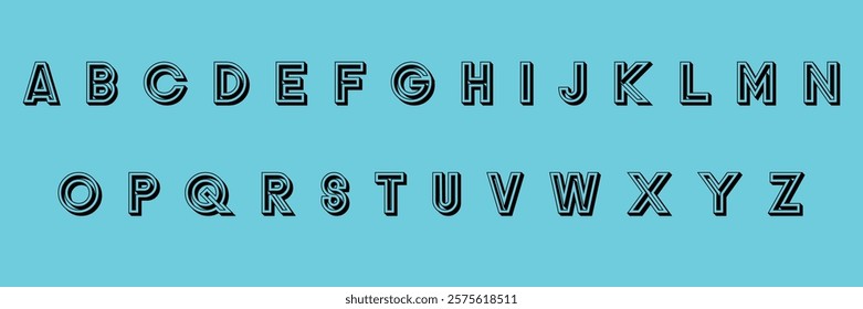 Custom style lettering font alphabet and numbers set. Vector stock illustration can be used in logo or any purpose. Colors can be easily editable and saved in EPS 10