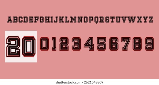Custom stylish numbers Sports Jersey Numbers design and jersey number typography