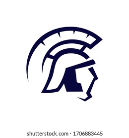 custom stylish spartan logo design symbol. warrior helmet icon vector illustration