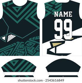 
Plantilla de diseño de jersey de camisa deportiva de sublimación personalizada, traje deportivo, ropa deportiva, uniforme deportivo