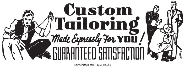 Custom Tailoring - Retro Ad Art Banner