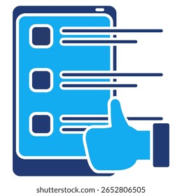 Ícone de sugestões de tarefas personalizadas representado pela lista de verificação de tarefas, toque manual estilo Dualtone.