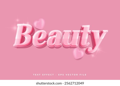 Custom text effect beauty with 3d lettering font