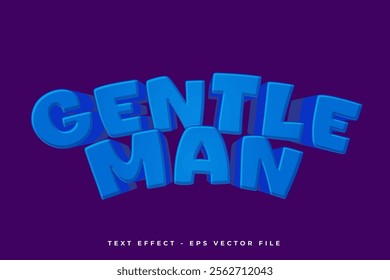 Custom text effect gentleman with 3d lettering font