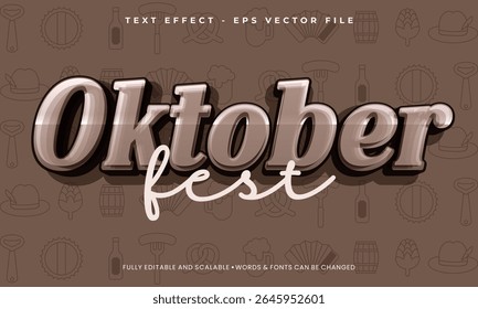 Efeito de texto personalizado oktoberfest com fonte de letras 3d