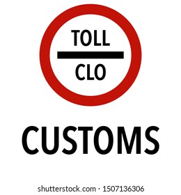 Custom Toll round Information and Warning Road traffic street sign, vector illustration collection isolated on white background for learning, education, driving courses, sticker, icon.