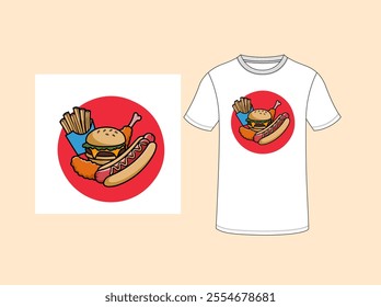 Custom and Trendy Minimalist Graphic food T-Shirts Design