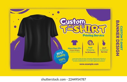 Custom t-shirt advertising banner vector design