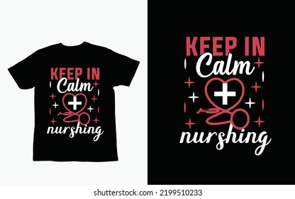 custom and typography nurses t shirt design