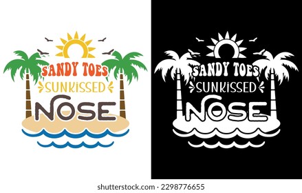 Custom Typography Vector Printable Summer Beach Quotes Design