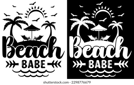 Custom Typography Vector Printable Summer Beach Quotes Design