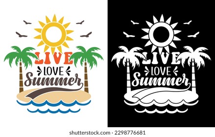 Custom Typography Vector Printable Summer Beach Quotes Design