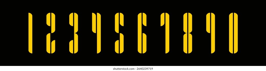 Custom vector creative color geometry shapes' numerals. font alphabet vector illustrations.