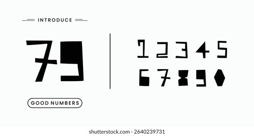 Custom vector creative color geometry shapes' numerals. font alphabet vector illustrations.