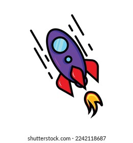 custom vector illustration of a colorful spaceship