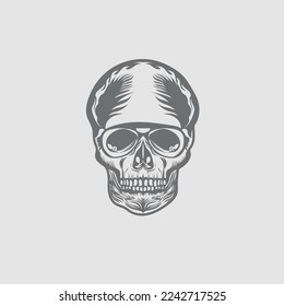 Custom vector skull art design 