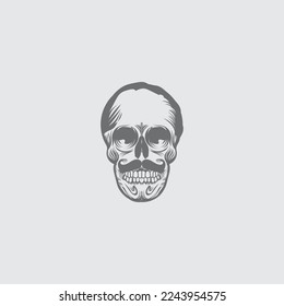 Diseño de arte de cráneo vectorial personalizado