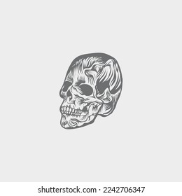 Custom vector skull art for t-shirt design 