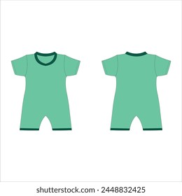 Custom vector template baby romper .Baby clothes on color background