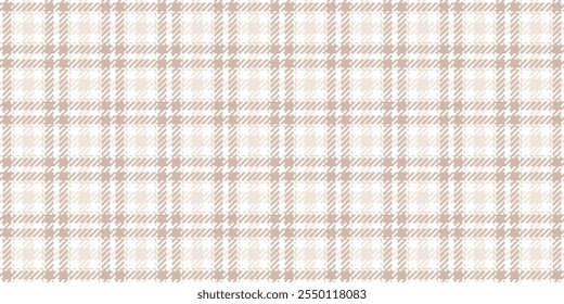 Tecido de textura vetorial personalizado, tecido de tartan xadrez árabe. Verificação de padrão de plano de fundo sem costura americana na paleta de cores brancas e claras.