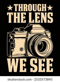 Custom Vintage Camera T-Shirt Design Eps File