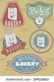 Custom vintage label template set for bakery products