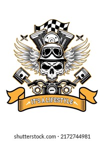 Custom vintage motorcycle t shirt design