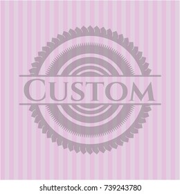 Custom vintage pink emblem