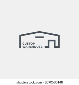 diseño vectorial de logotipo de almacén personalizado con estilos sencillos, modernos y elegantes aislados en fondo blanco. 