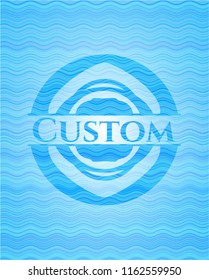 Custom water wave style badge.