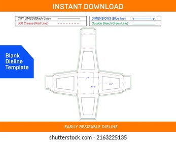 Custom window box dieline template and 3D box