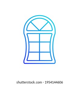 Custom Windows Gradient Linear Vector Icon. Fitting Design Into Window Opening. Unique Styles. Special Shapes. Thin Line Color Symbols. Modern Style Pictogram. Vector Isolated Outline Drawing